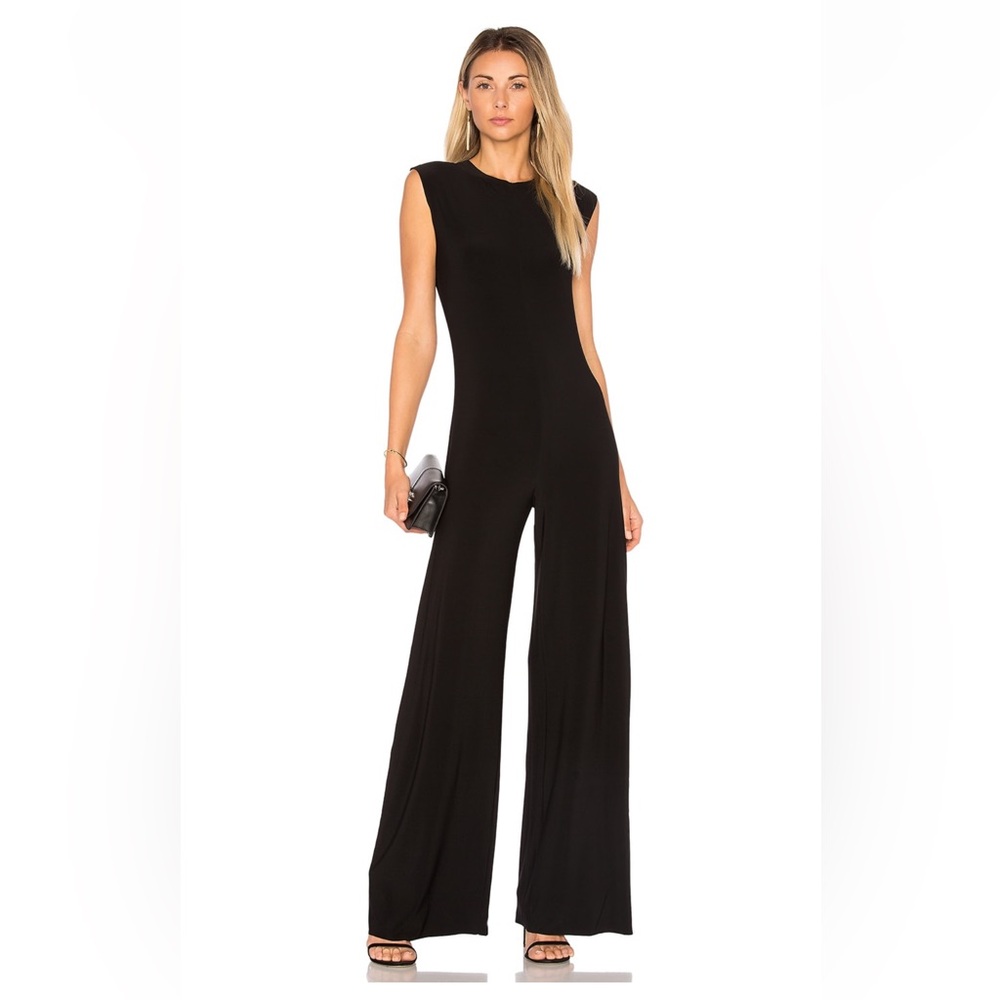 Norma Kamali Sleeveless Wide Leg Jumpsuit XS Black